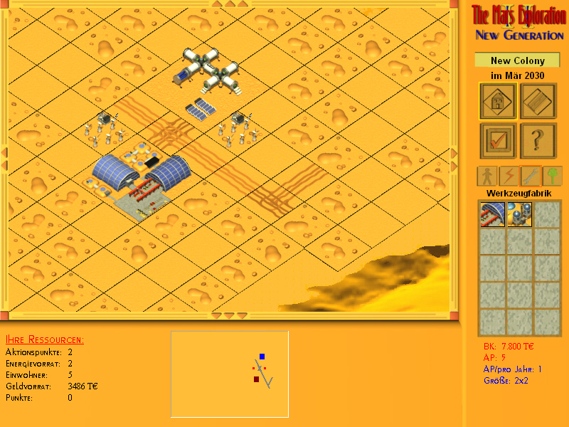 Screenshot aus Level 1 des PC-Spiels "The Mars Exploration 2"